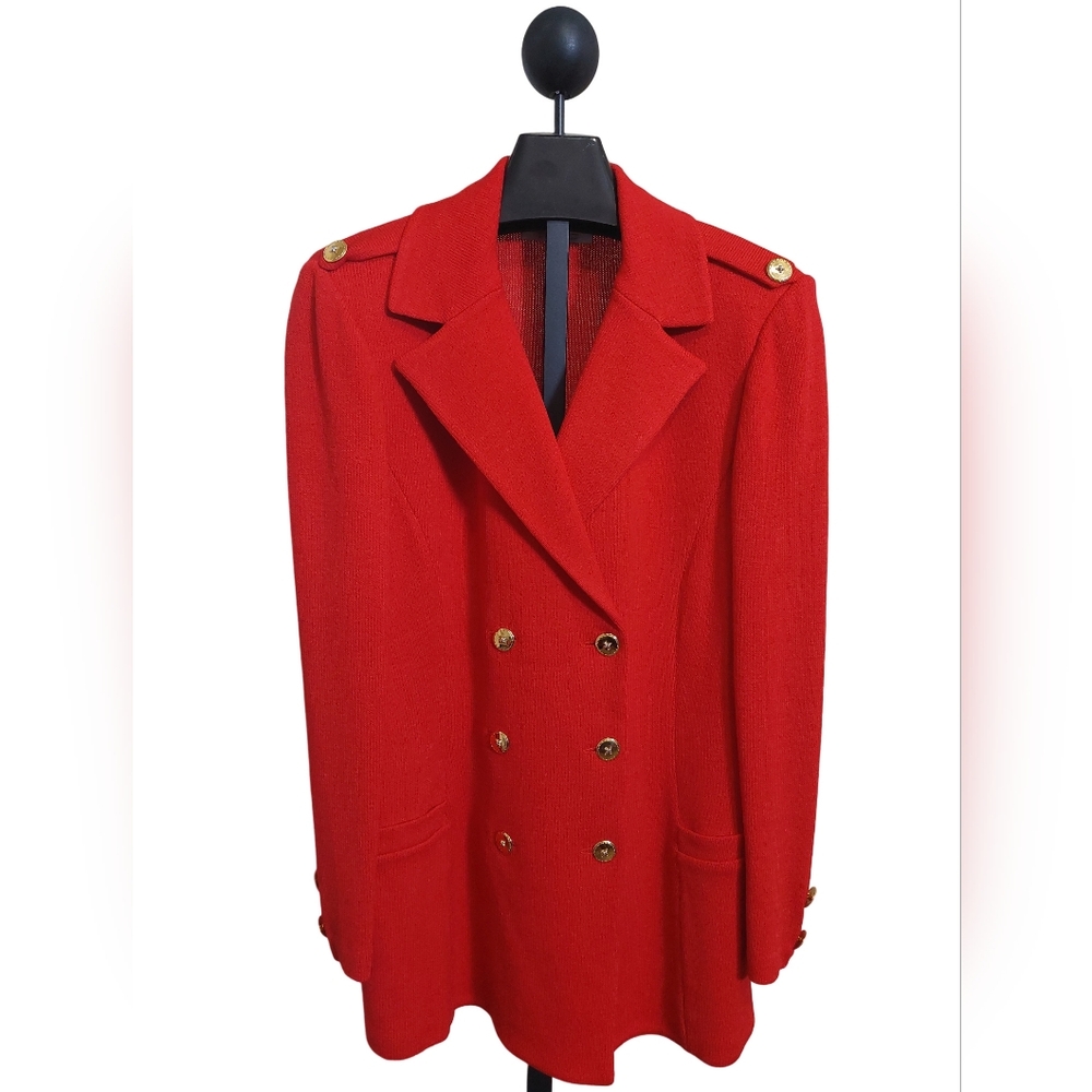 St. John by Marie Gray Double Breasted Knit Jacket Size 14